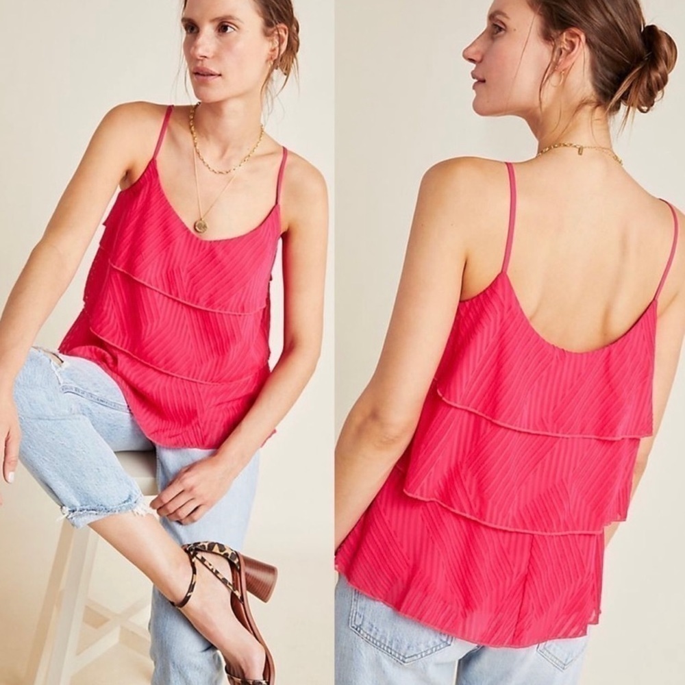 Anthropologie Amadi Ameline textured ruffle tank size medium